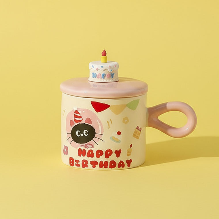 'Birthday Charm' Ceramic Mug & Candle Lid