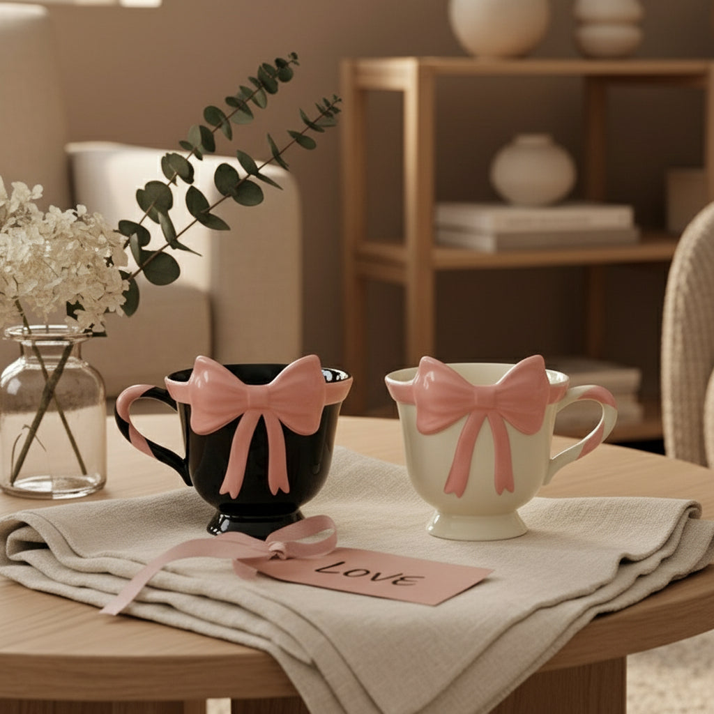 'Ribbon Charm' Ceramic Bow Mug