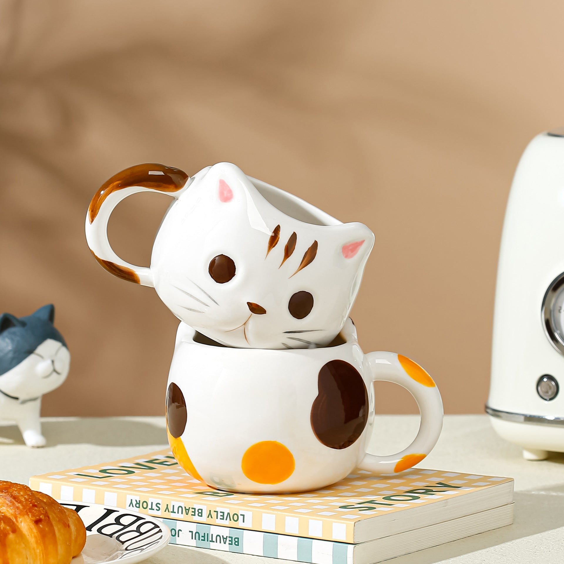 'Calico Kitten' Hand-Painted Ceramic Mug