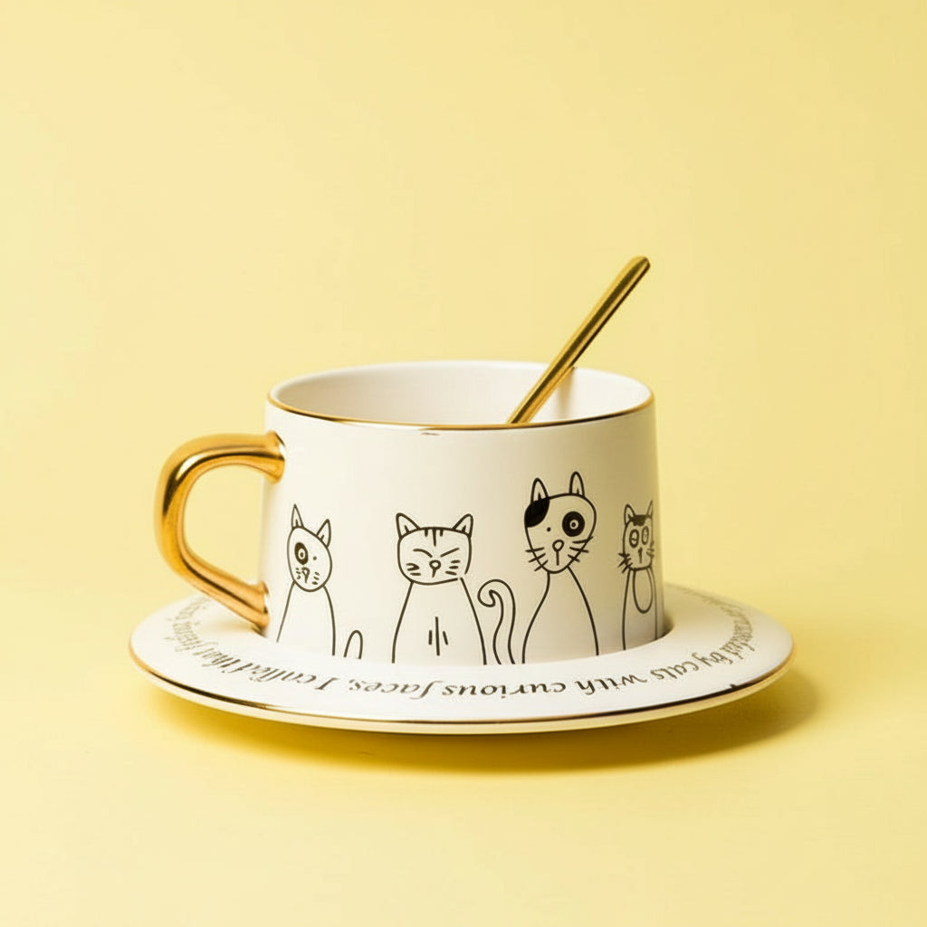 'Curious Cats' Ceramic Tea Set