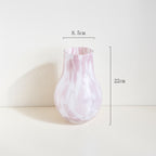 'Ethereal Marble' French Cream Glass Vase