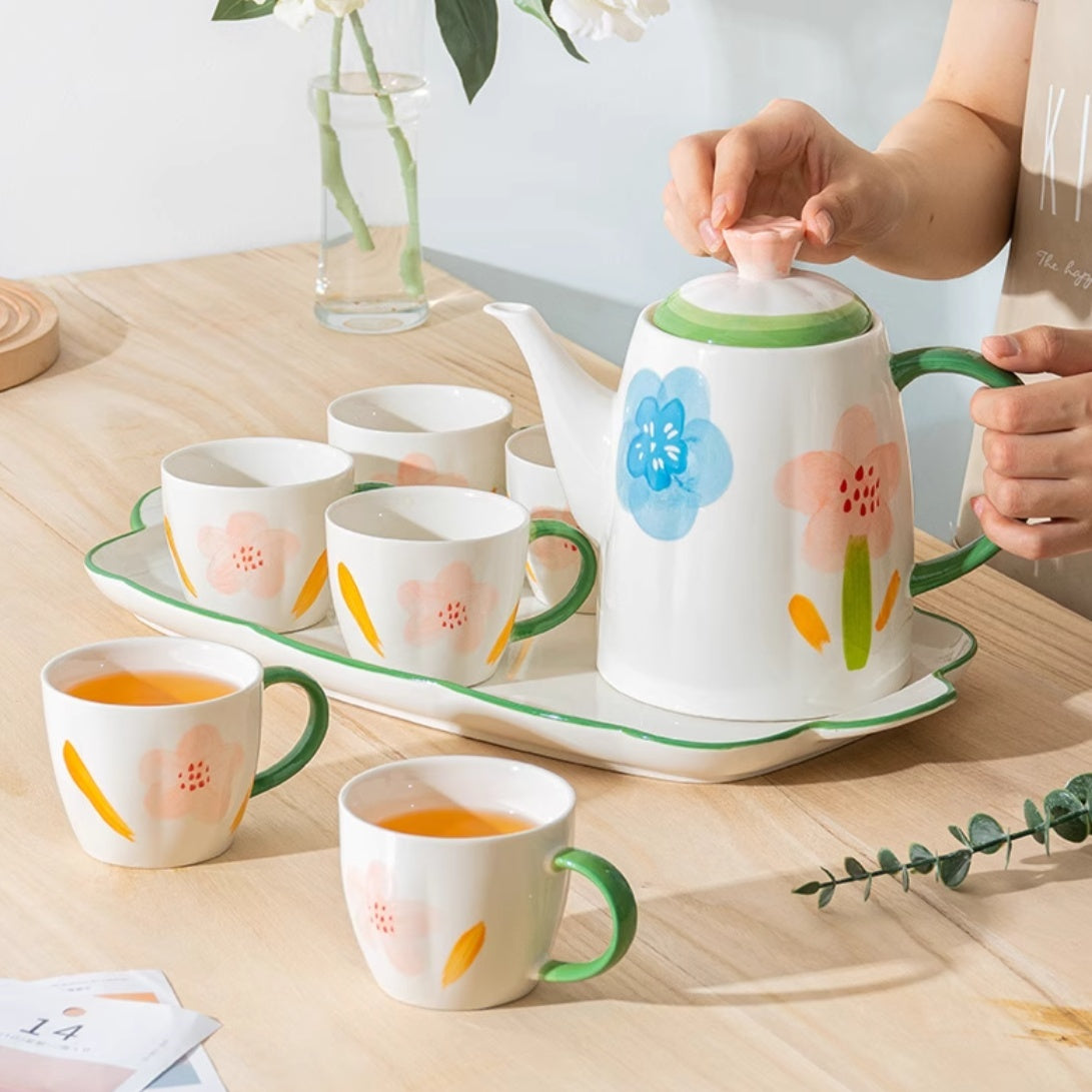 'Jardin Monet' Hand-Painted Ceramic Tea Set