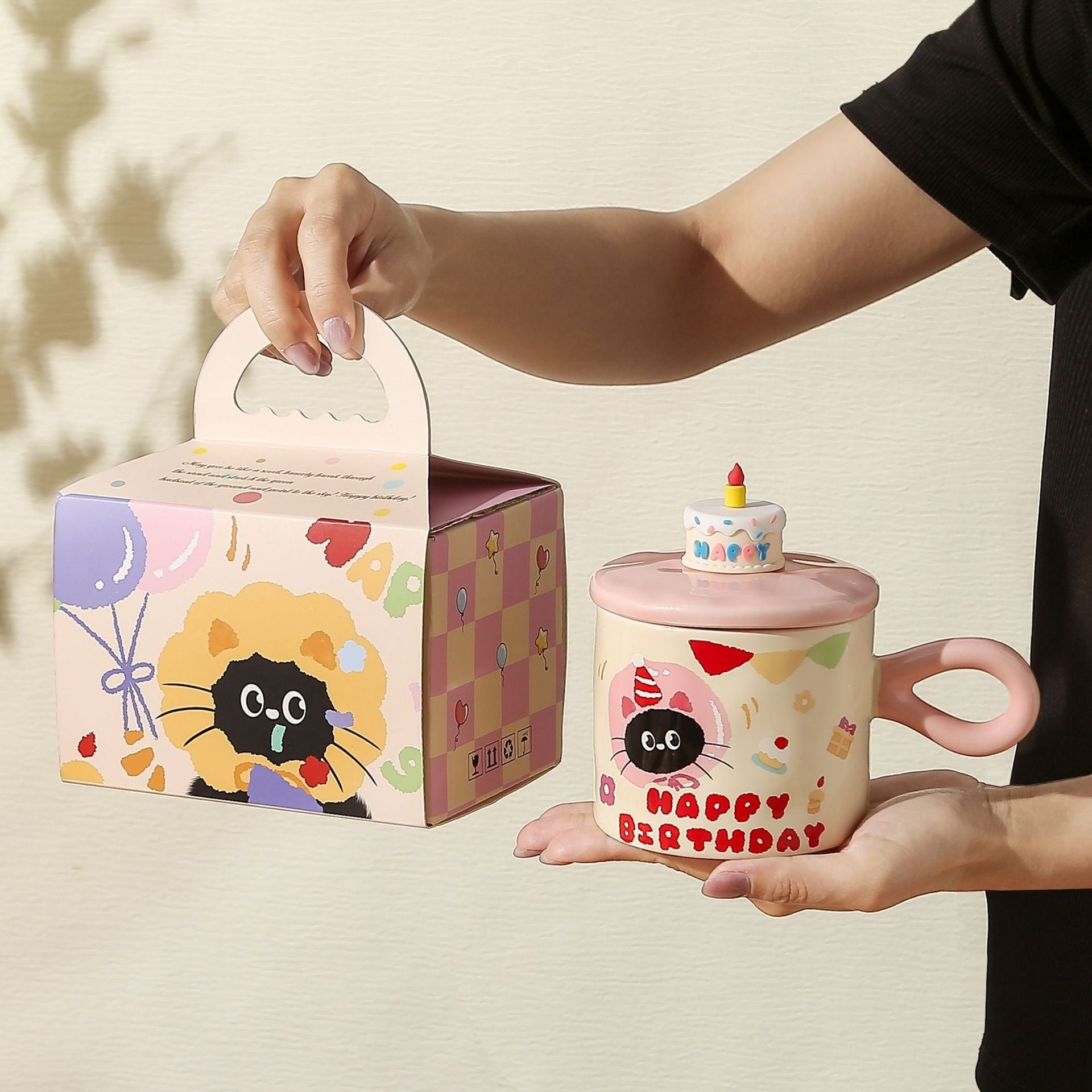 (Gift Box) 'Birthday Charm' Ceramic Mug & Candle Lid