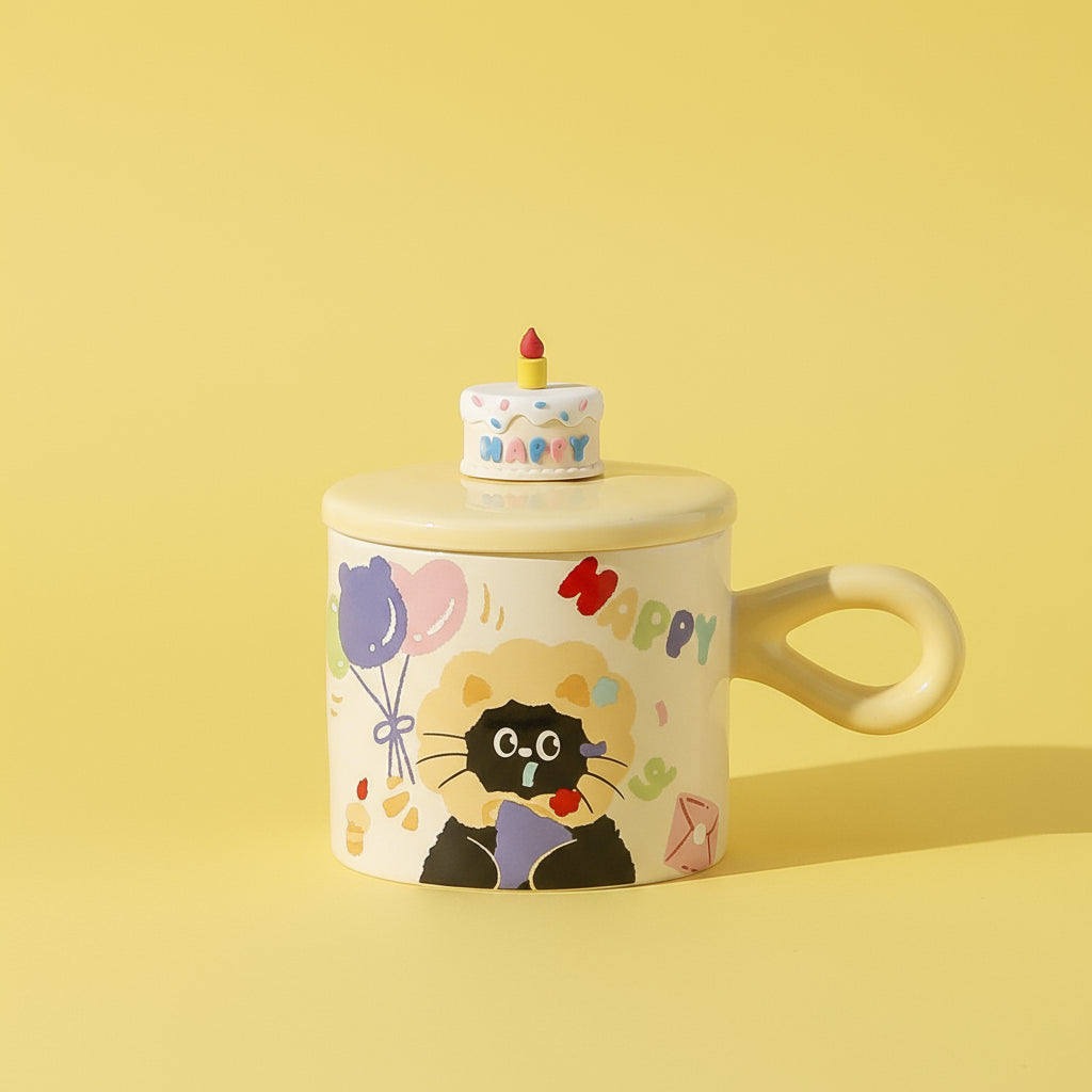'Birthday Charm' Ceramic Mug & Candle Lid