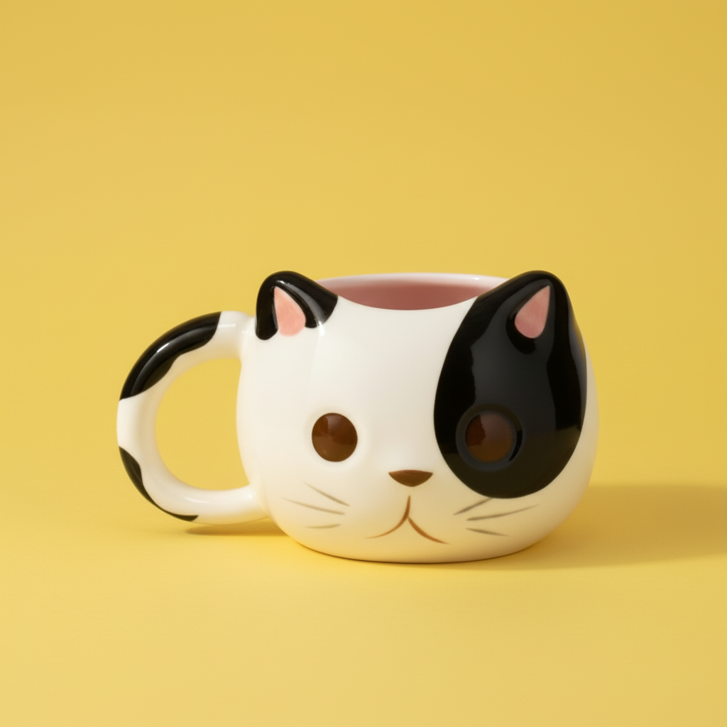 'Calico Kitten' Hand-Painted Ceramic Mug