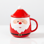 'Winking Santa' Christmas Ceramic Mug & Lid Set