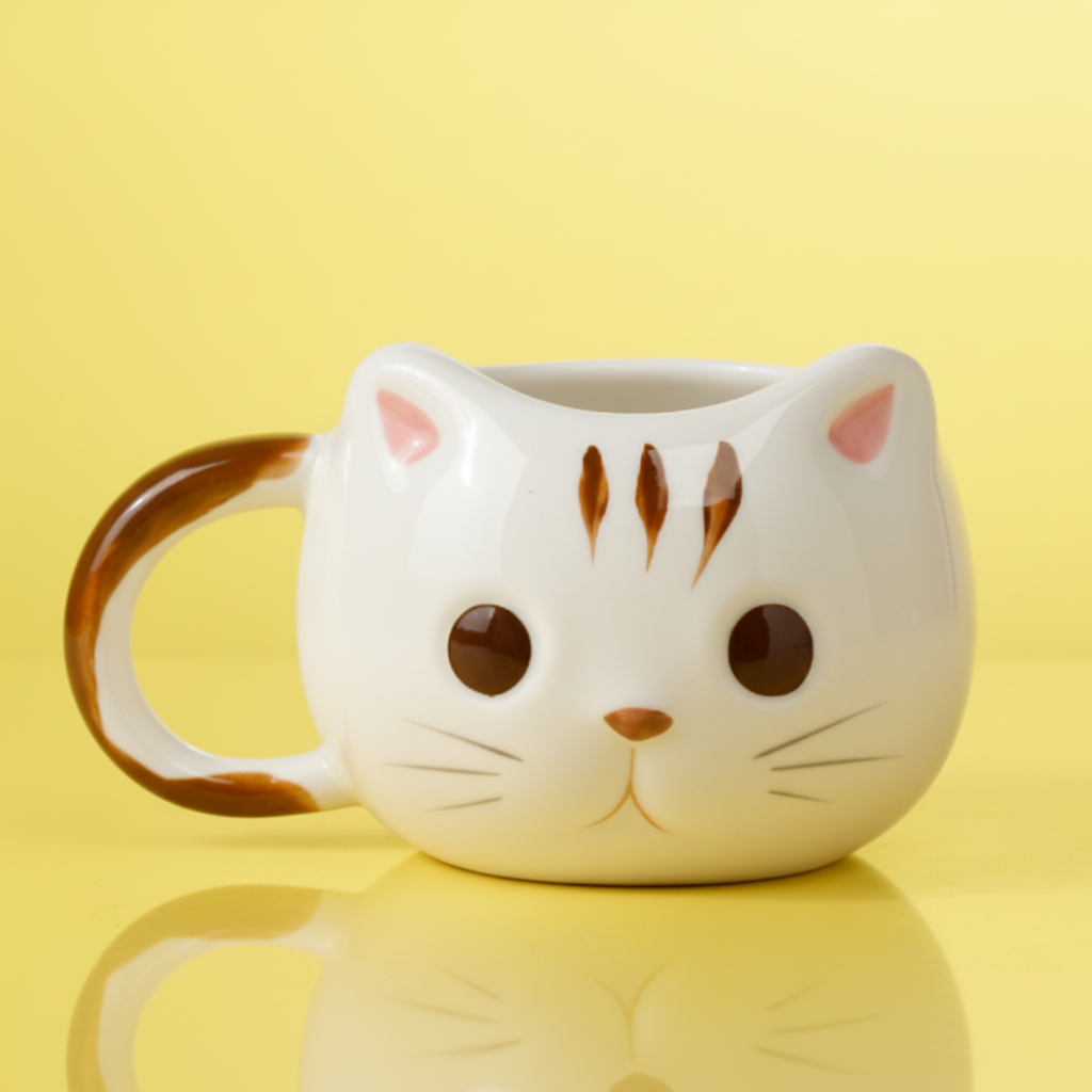 'Calico Kitten' Hand-Painted Ceramic Mug