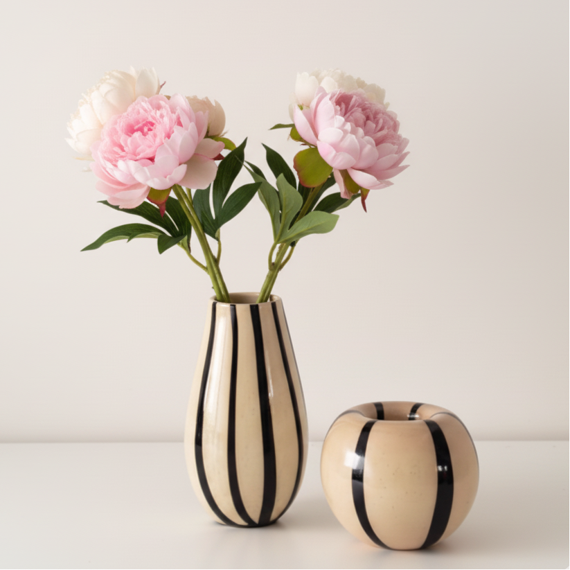 'Mid-Century Stripe' Glass Vase