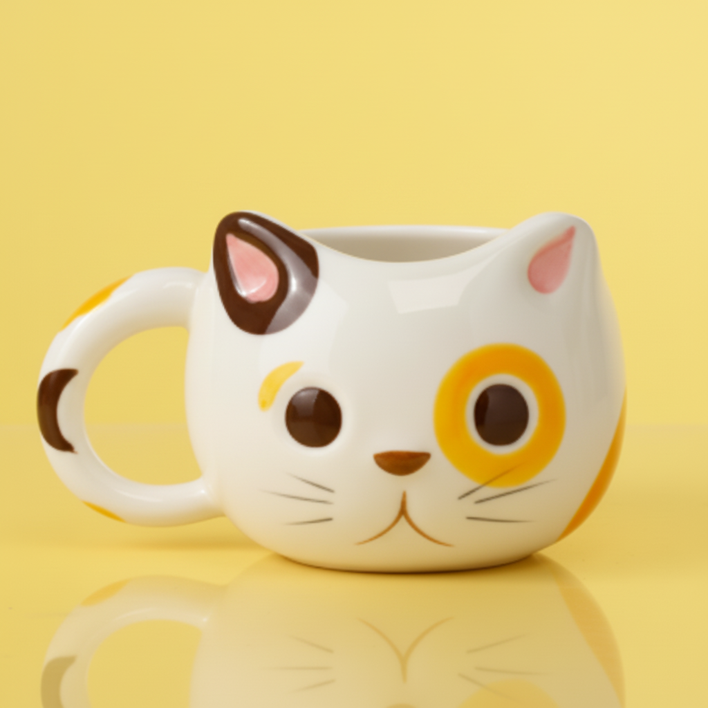 'Calico Kitten' Hand-Painted Ceramic Mug