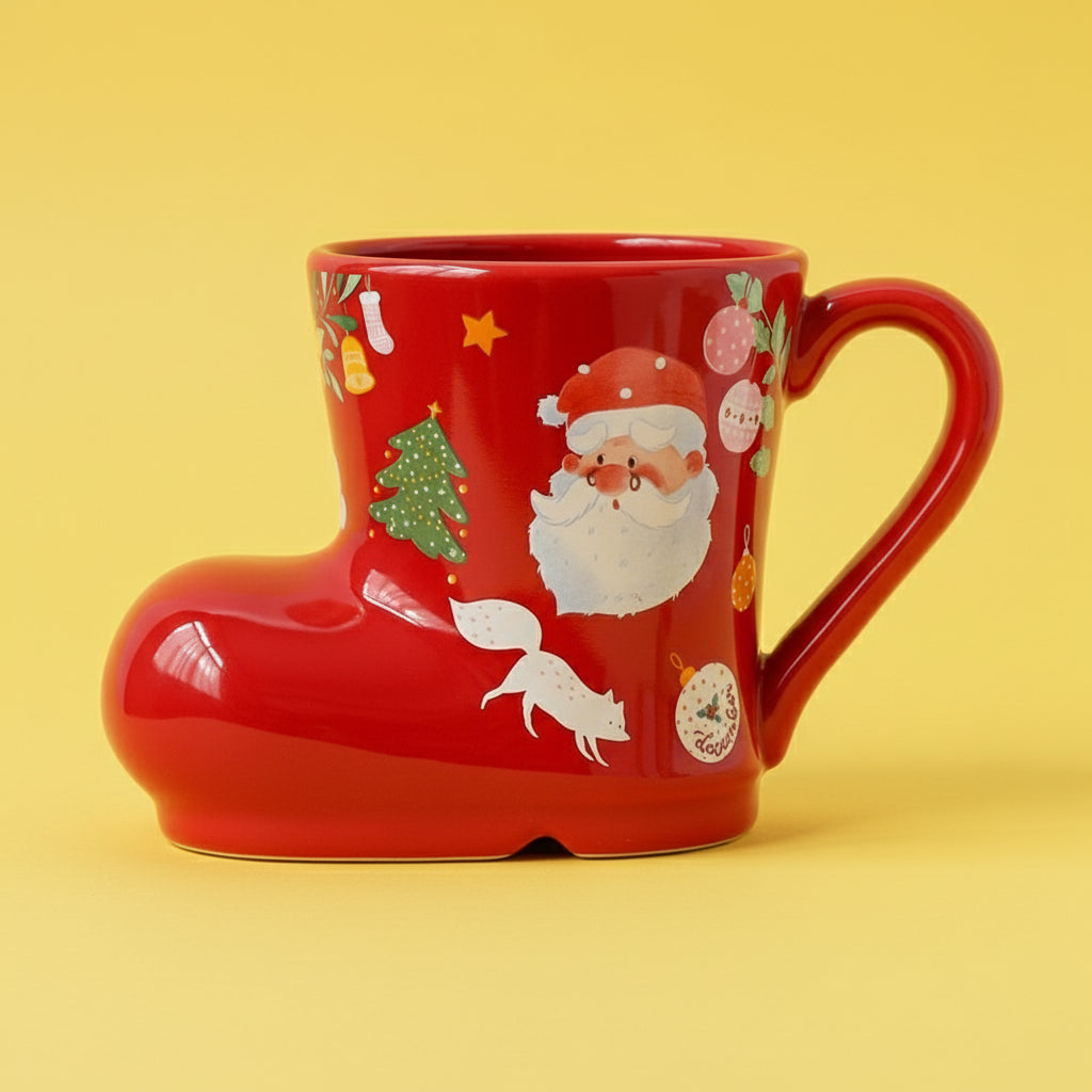 'Santa's Boot' Ceramic Christmas Mug