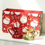 (Gift Box) 'Santa's Boot' Ceramic Christmas Mug Set