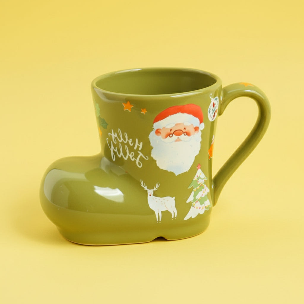 'Santa's Boot' Ceramic Christmas Mug