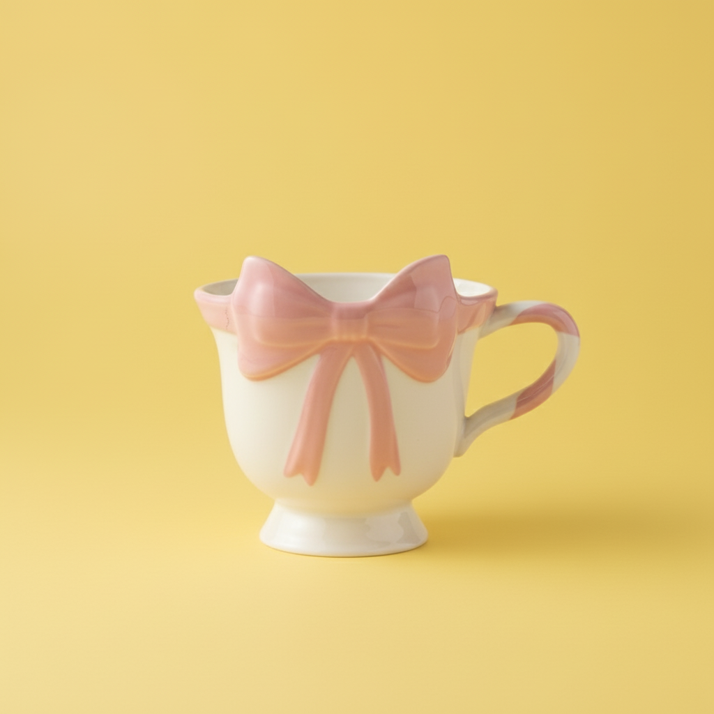 'Ribbon Charm' Ceramic Bow Mug