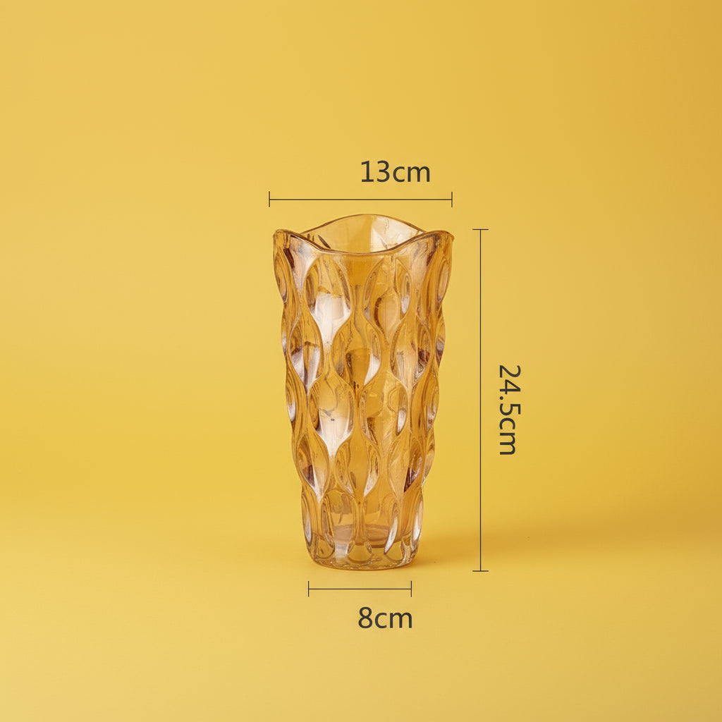 'Diamond Weave' Faceted Glass Vase