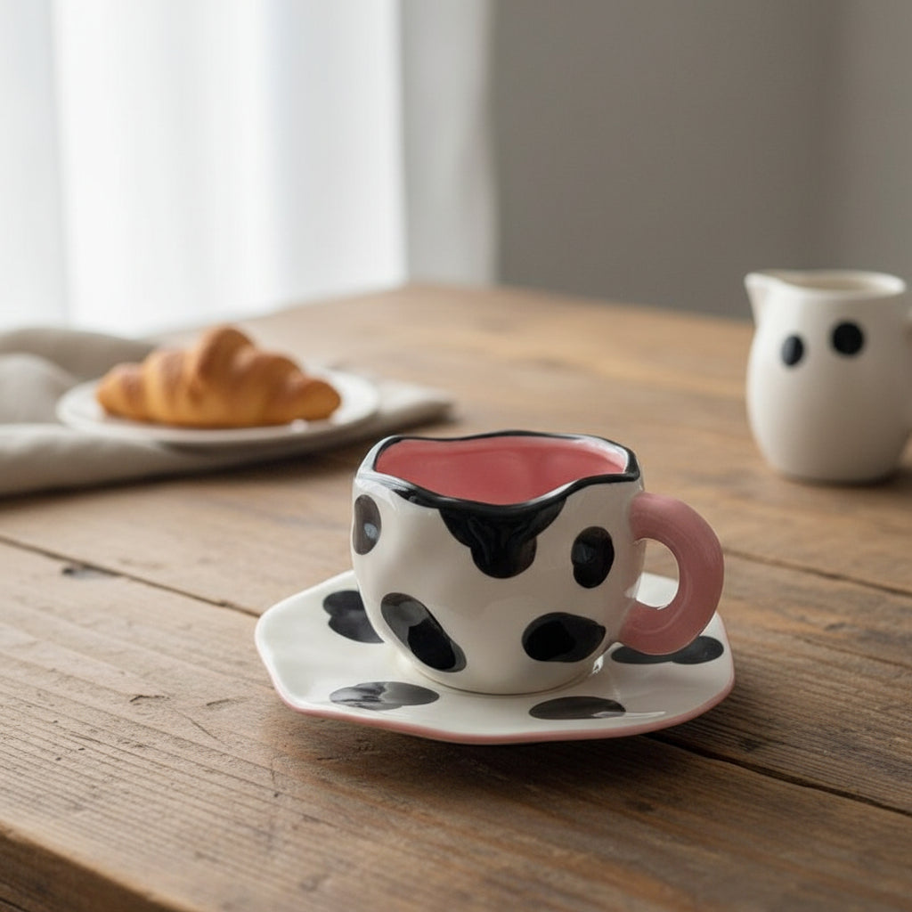 'Moo-dy Delight' Ceramic Coffee Set