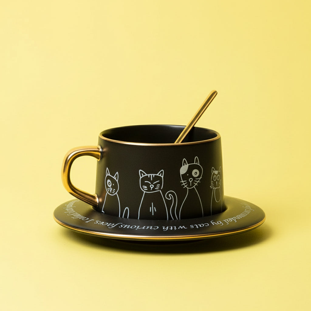 'Curious Cats' Ceramic Tea Set