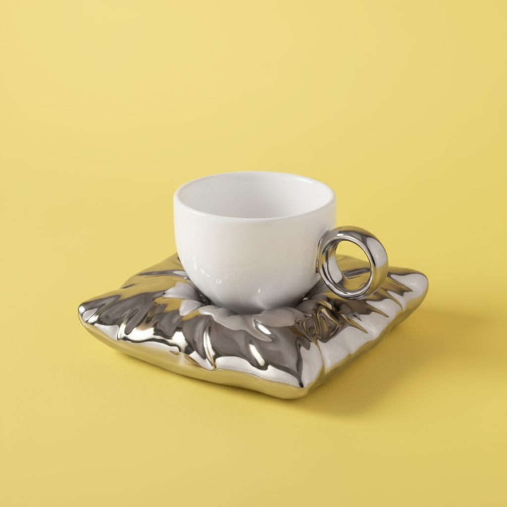 'Cloud Rest' Ceramic Mug & Pillow Coaster Set