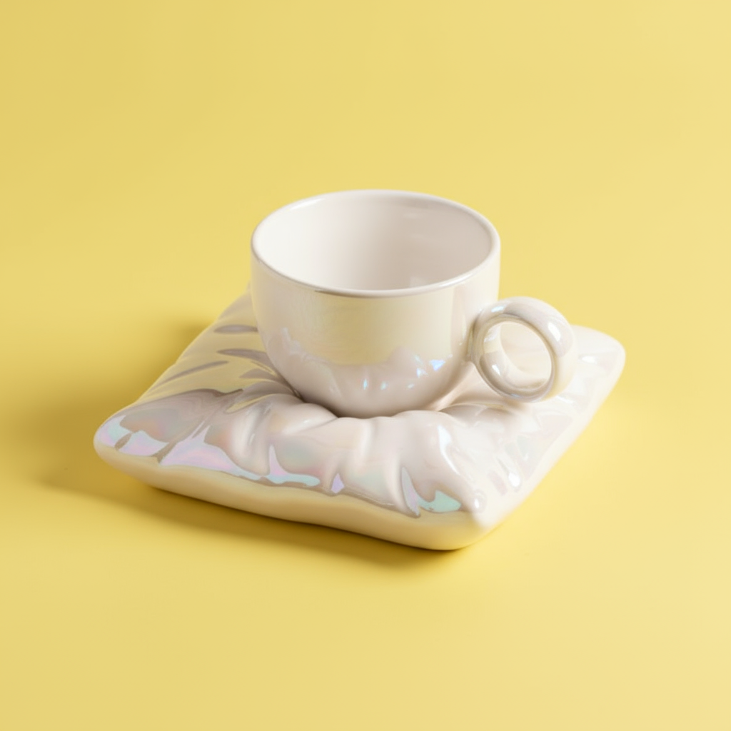 'Cloud Rest' Ceramic Mug & Pillow Coaster Set