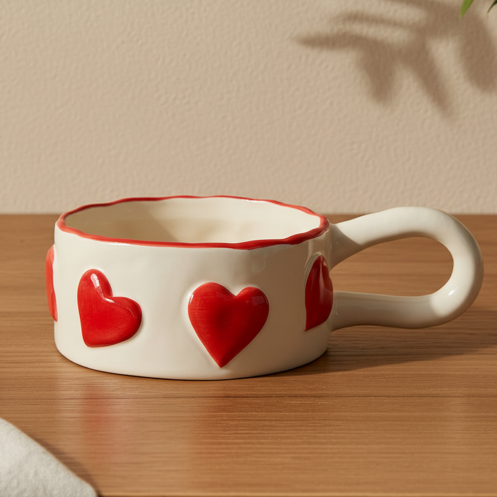 Xícara Heart Vermelha 250ml