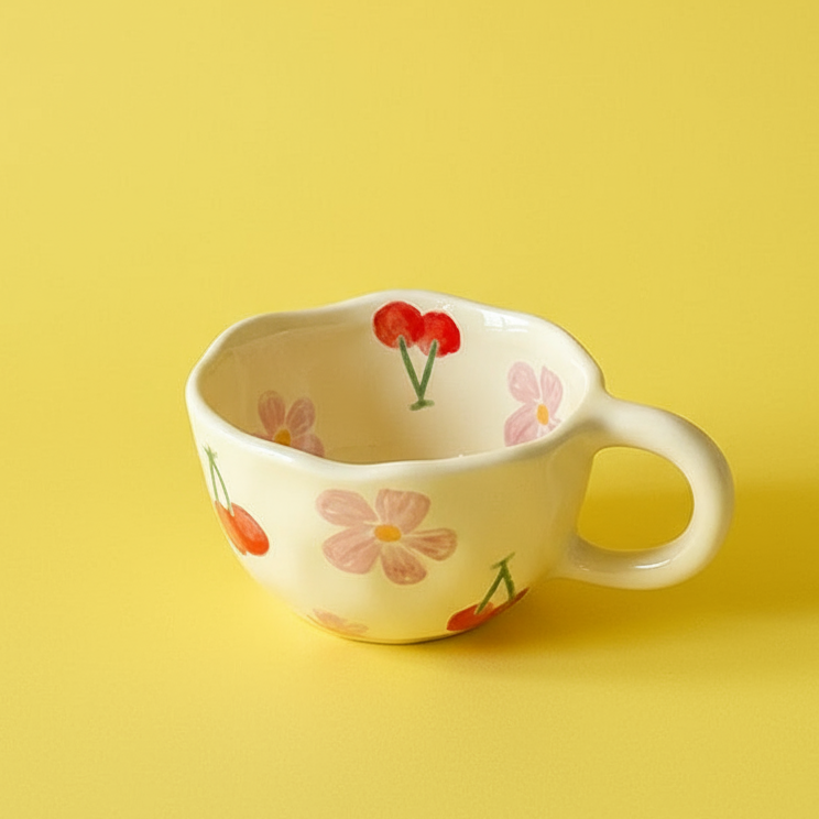 'Cherry Blossom' Hand-Pinched Ceramic Mug