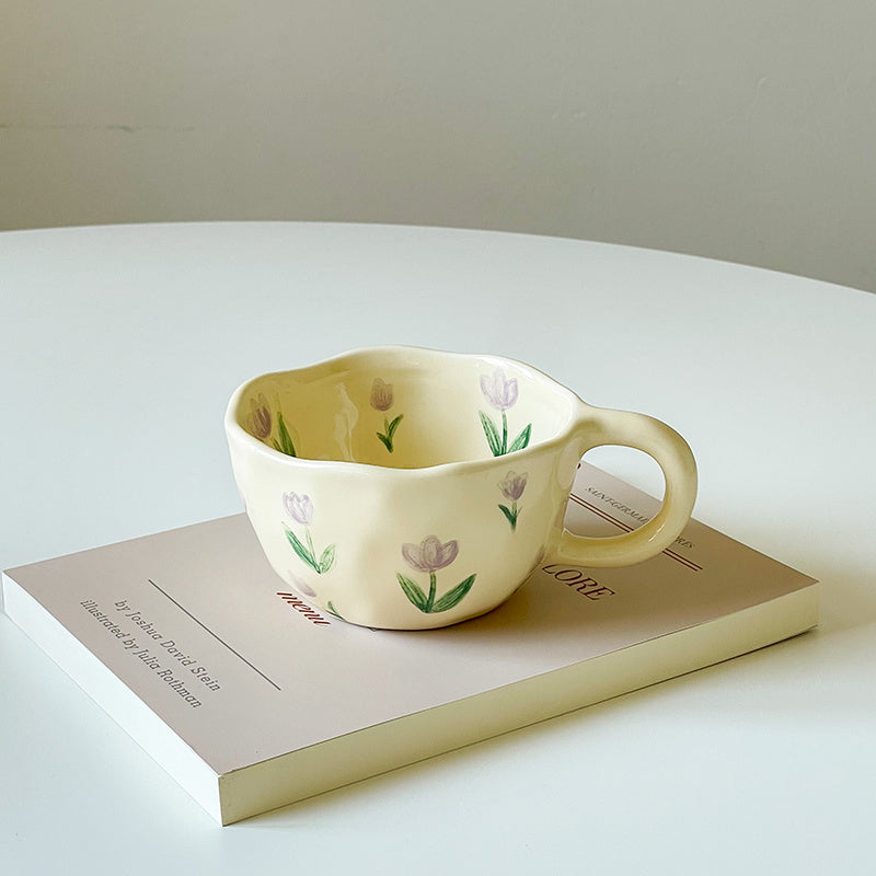 'Custard Tulip' Hand-Pinched Ceramic Mug