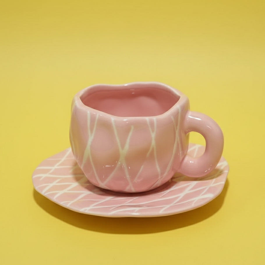 'Diamond Net' Handcrafted Ceramic Set