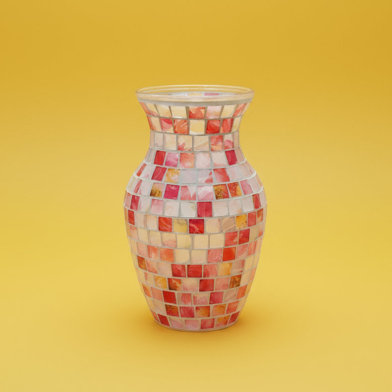 'Rose Quartz' Handmade Mosaic Vase