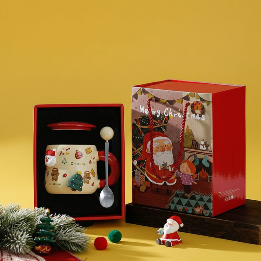 (Gift Box) 'Festive Friends' 3D Christmas Mug Set