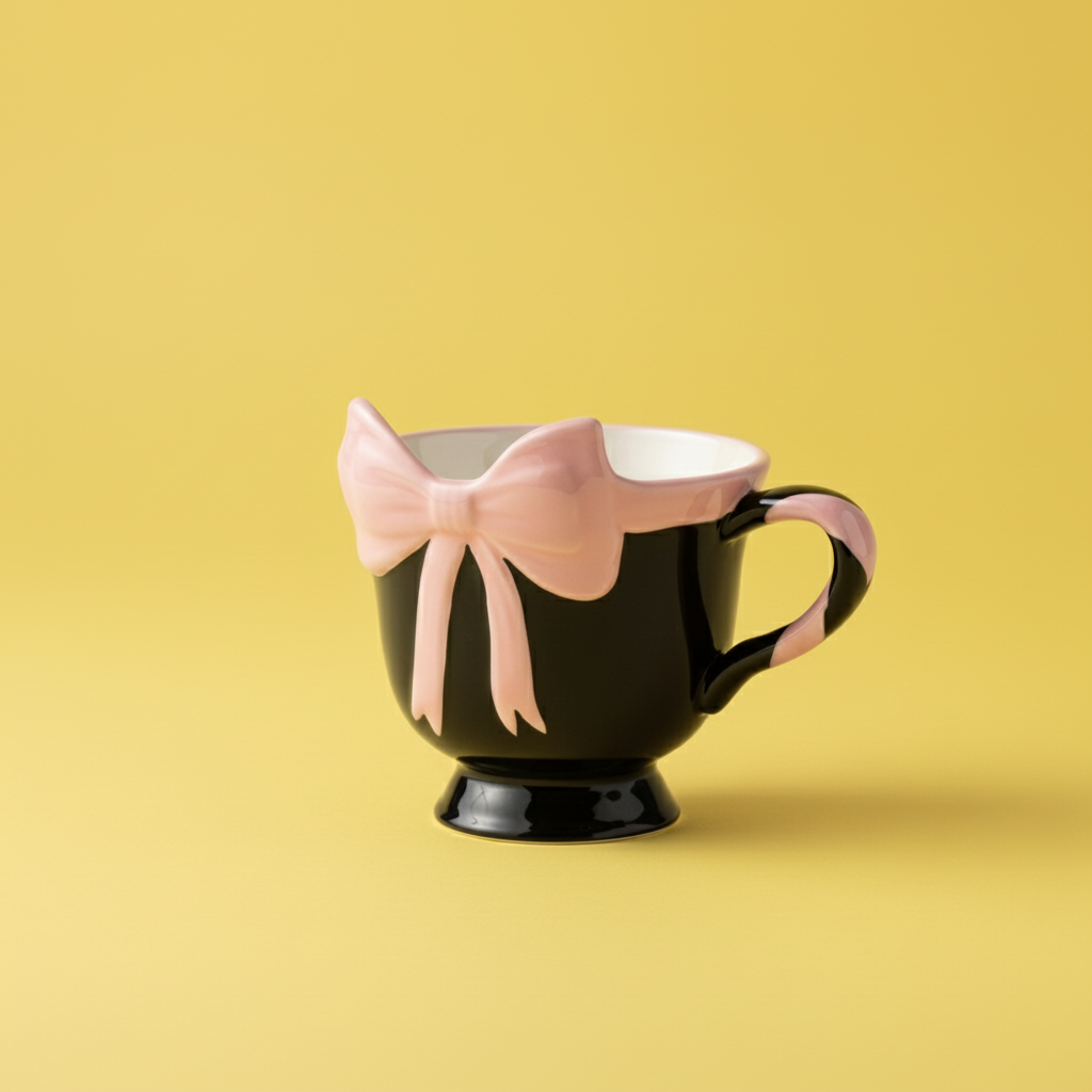 'Ribbon Charm' Ceramic Bow Mug