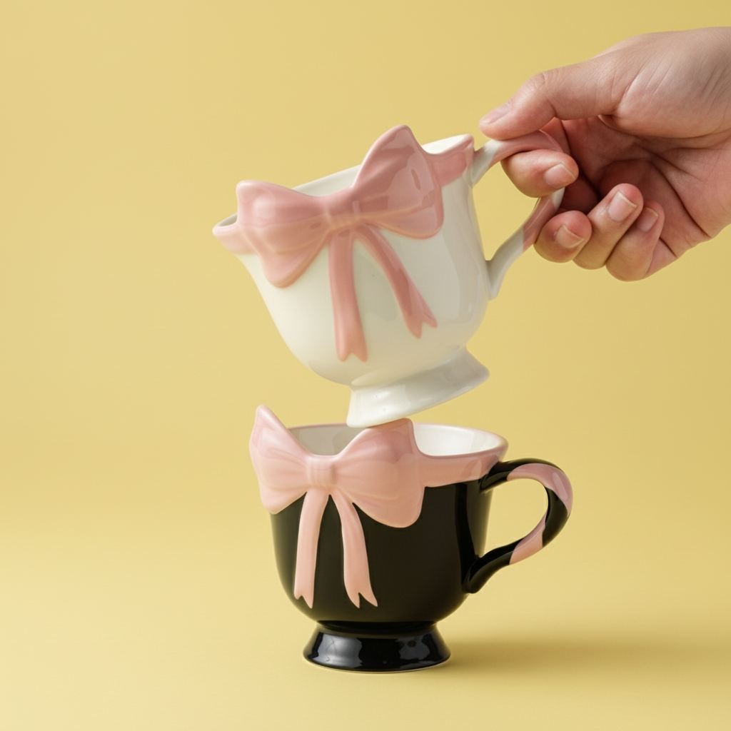 'Ribbon Charm' Ceramic Bow Mug